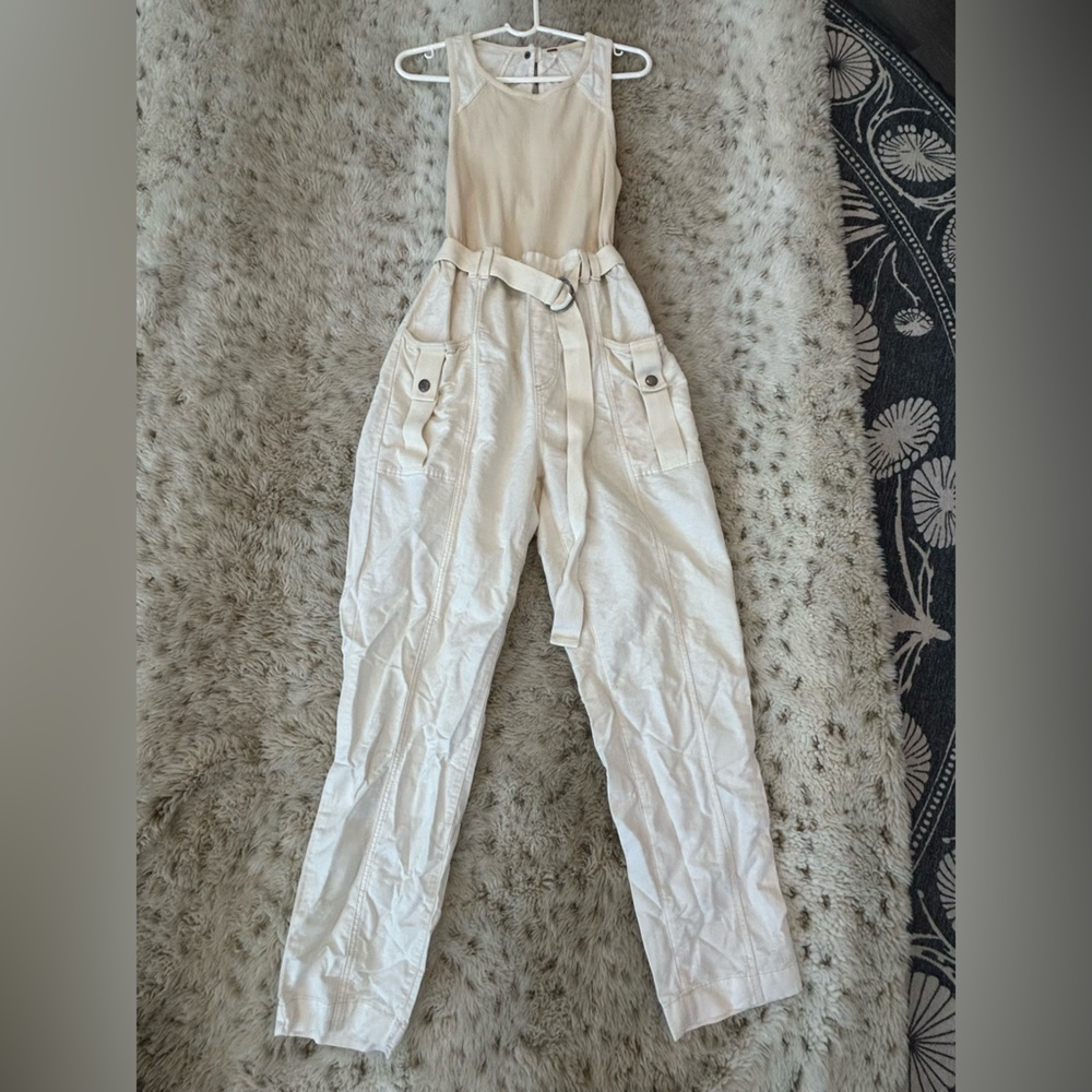 Free People Utility Jumpsuit Cotton Small Open back